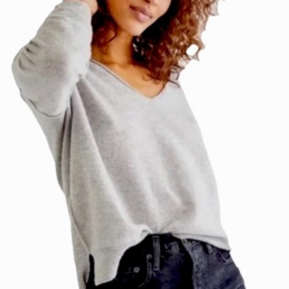 Gray V-Neck Sweater